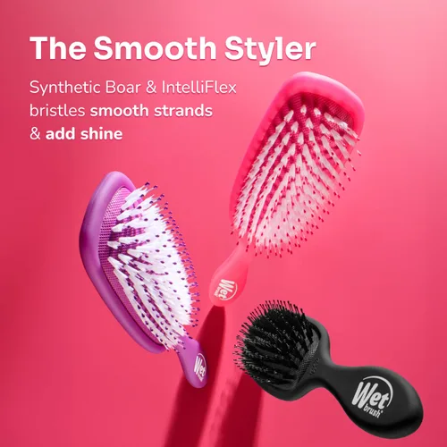 Vista 10 de Wet Brush Potenciador de Brillo, Aqua, Cerdas Naturales de Jabalí con Tecnología IntelliFlex Ultra-Suave, Deja el Cabello Brillante y Suave, Cepillo
