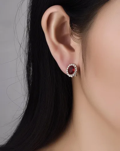 Vista 25 de Yoursfs Austria - Aretes de clip de cristal para mujer, chapados en oro de 18 quilates, joyería de moda con halo de circonita cúbica, aretes sin