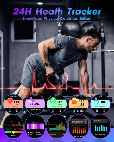 Vista 4 de Reloj inteligente para hombres Android Fitness Tracker: 1.53 "Militar Reloj inteligente con linterna brújula hacer respuesta Bluetooth Llamada