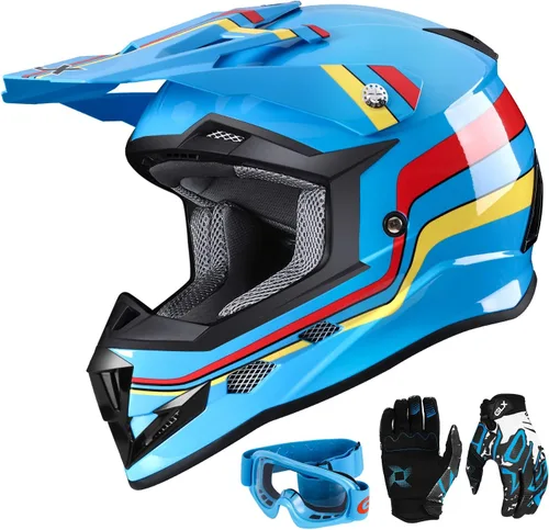 Vista 12 de GLX GX623 Youth ATV & Dirt Bike Helmet Combo, DOT Camouflaje