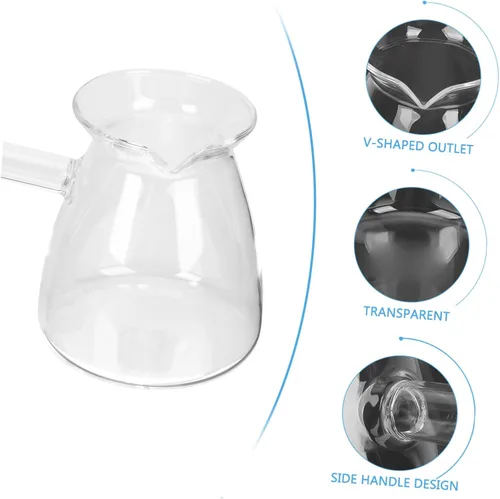 Vista 9 de Classics - Cafetera turca de vidrio de borosilicato, tetera Jazzva Cezve Briki, calentador de leche caliente, 15.2 fl oz