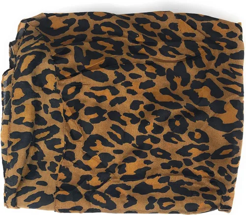 Vista 2 de Nickanny's Bufanda de lazo infinito transparente con estampado de leopardo marrón suave de primera calidad, Multi