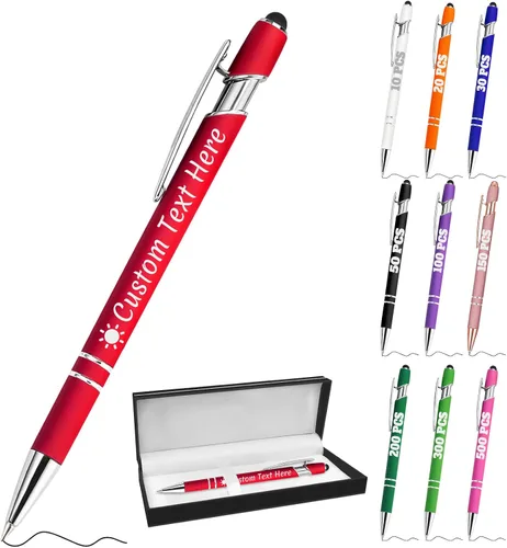 Vista 89 de Bolígrafos personalizados a granel 10 con nombre, grabados con punta de lápiz, bolígrafos de bola personalizados de escritura suave, regalos