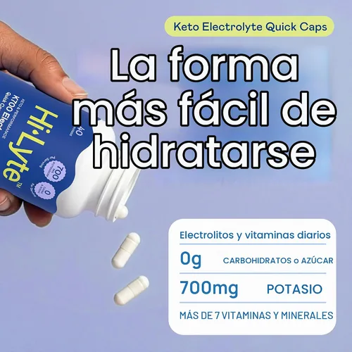 Vista 2 de Hi-Lyte K700 - Tapas rápidas para electrolitos, sin sabor, 40 unidades 700mg Potassium, Zero Sugar, No Stevia, Non-GMO, Vegan, Gluten-Free, No