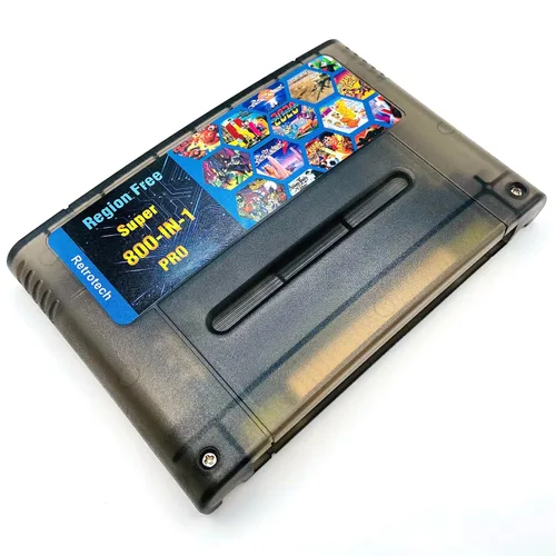 Vista 6 de Retrotech Super 800 In 1 Cartridge For SNES Super Nintendo 16Bit Game Console - Clear Black