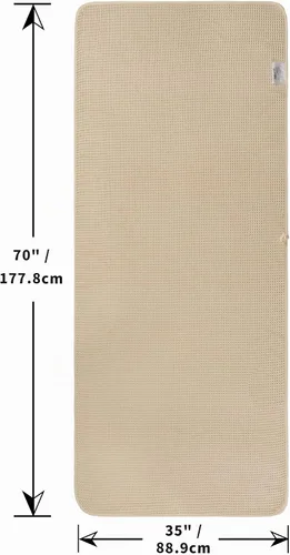 Vista 2 de POLYTE Sábanas de baño de microfibra de secado rápido de 430 GSM sin pelusas, 70 x 35 pulgadas, juego de 2 (tejido gofre) Paquete de 2, de gran