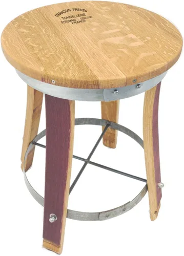Vista 3 de Taburete de bar giratorio superior – Barril de vino hecho a mano Muebles de barril de vino (24 pulgadas)