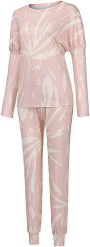 Vista 4 de Conjuntos de dos piezas para mujer, trajes de jogging para otoño, invierno, manga larga, conjuntos de sudadera con capucha de teñido anudado