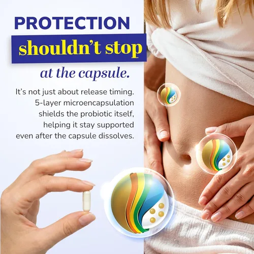 Vista 6 de LABO Nutrition FloraGG Lactobacillus Rhamnosus LGG 25 mil millones de UFC al día (probiótico LGG con fibra solar) 5 capas microencapsulado L.