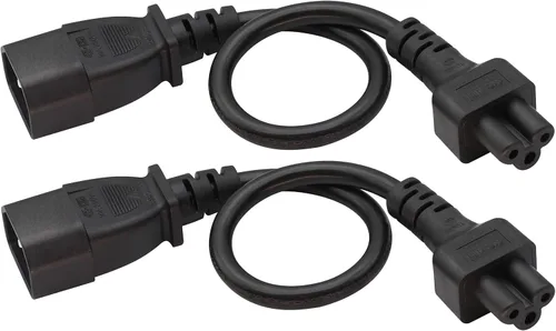 Vista 7 de Paquete de 2 cables de CA C14 a C5, 10A 125V IEC adaptador de corriente macho a hembra de 3 polos, convertidor de CA C5 a C14 para convertidor