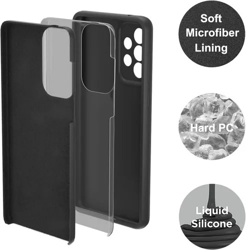 Vista 4 de Funda para Galaxy A73 5G de 6.7 pulgadas, silicona líquida suave protectora y forro de microfibra antiarañazos, a prueba de golpes, compatible