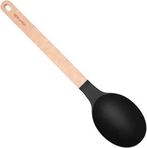 Vista 6 de Epicurean Gourmet Series - Cuchara mediana de nailon con mango natural con cabeza negra