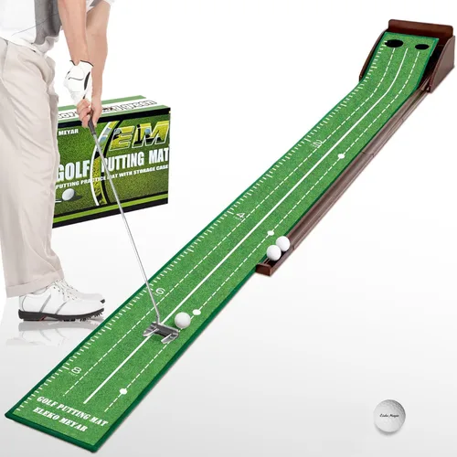 Vista 7 de Putting Green Putting Matt para interior Golf Putting Mat - Putting Mat interior con pelota. Mate para práctica de golf, portátil y fácil