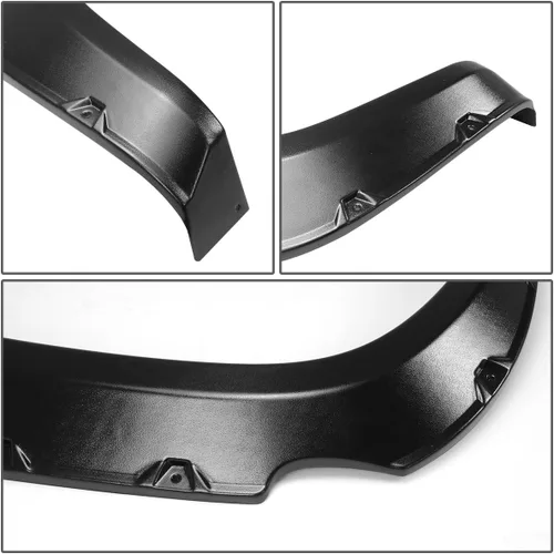 Vista 2 de Auto Dynasty guardabarros laterales compatibles con Tacoma 2016 2017, estilo remachado con bolsillo, plástico termo ABS, color negro mate