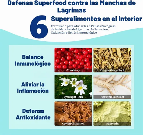 Vista 2 de Masticables de apoyo a las manchas de lágrimas para perros, salud ocular y suplemento inmunológico