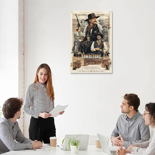 Vista 5 de Tombstone - Póster de película en lienzo para pared, diseño moderno de dormitorio familiar, decoración para habitación estética, 12 x 18 pulgadas