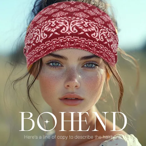 Vista 6 de Bohend - Diademas bohemias anchas y elásticas para mujer, 3 unidades, suaves y antideslizantes, accesorios para el cabello para yoga, entrenamiento