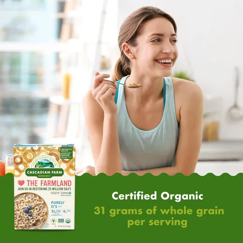 Vista 3 de Cascadian Farm Organic Purely O's - Cereal, 8.6 onzas