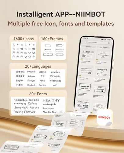 Vista 5 de NIIMBOT Label Maker, B21 Pro 300DPI Impresora de pegatinas HD para fotos Blanco