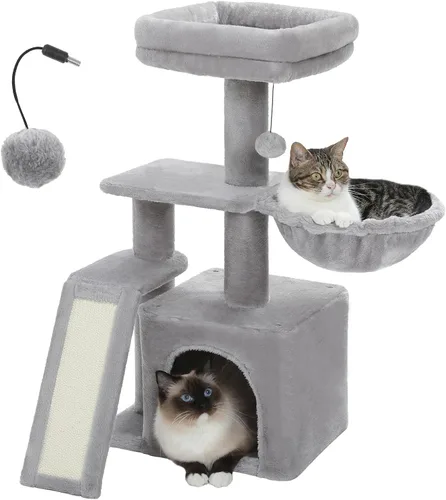 Vista 10 de PETEPELA Árbol de cactus para gatos y gatos pequeños, torre para gatos de Beige
