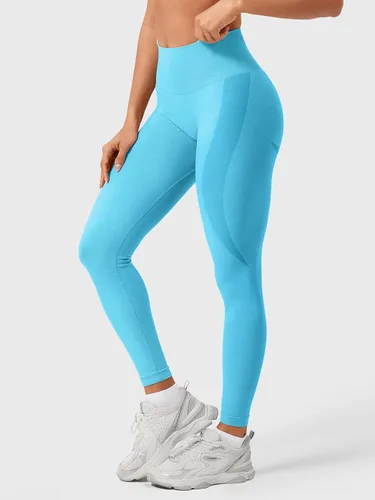 Vista 8 de HIGORUN - Leggings sin costuras para mujer, moldeadores, con diseño gráfico de sonrisas, de cintura alta, para el gimnasio, yoga o hacer ejercicio