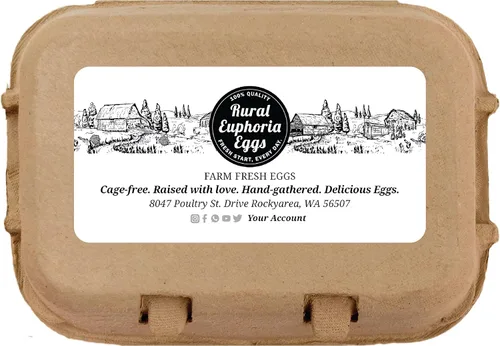 Vista 27 de Havongki 100 hojas – VOL.3 – Etiquetas personalizadas para cartón de huevos de 4 x 2 pulgadas, calcomanías adhesivas de huevos frescos de granja