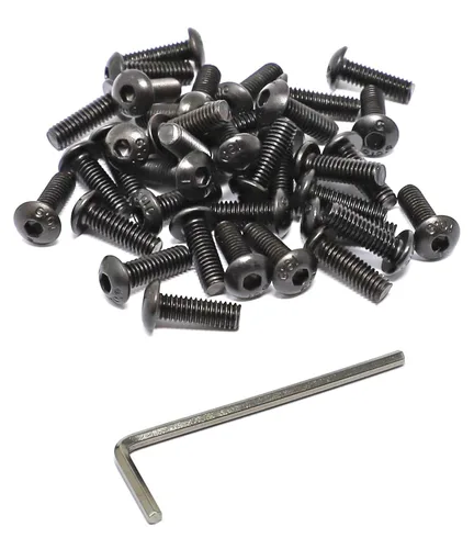 Vista 61 de iexcell 100 piezas de rosca M2.0.197 x 0.157 in paso de 0.018 in de acero aleado 10.9 grado hexagonal cabeza botón cabeza tornillo tornillo kit