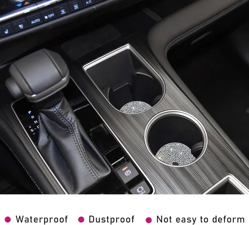 Vista 5 de Ziciner 2 unidades de posavasos de auto con brillantes, 2.73 pulgadas, antideslizantes, inserto para tazas, tapete de copa de auto con cristales