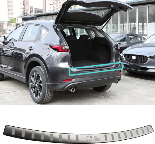 Vista 2 de Protector de parachoques trasero de acero inoxidable para Mazda CX5 CX-5 2017-2021 2022 2023, accesorios para piezas de automóvil, cubierta