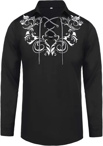 Vista 3 de Daupanzees Jacobite Ghillie Kilt - Camisa de manga larga para hombre