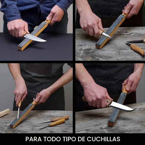 Vista 7 de BeaverCraft Bloque de cuero para afilar cuchillos con compuesto de pulido, kit de afilado de cuchillos LS8 y compuesto de afilado para cuchillos