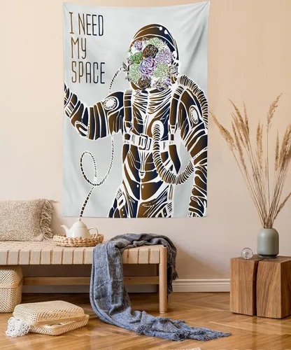 Vista 92 de Ambesonne Tapiz de arte afro, hombre negro fuerte con una corona de trazos impresión de pintura moderna, decoración de tela para colgar en la pared