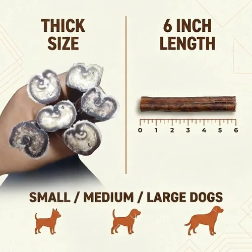Vista 7 de Bites for Friends Bully Sticks Golosinas para perros de 6 pulgadas de larga duración, masticables naturales sin cereales sin gluten, golosinas