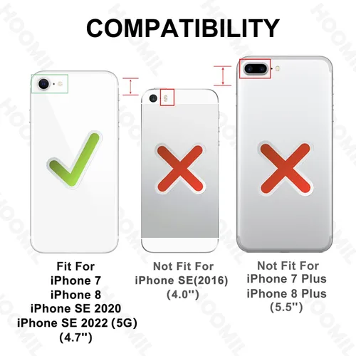 Vista 289 de HOOMIL Funda para iPhone 7 Plus/iPhone 8 Plus de 5.5 Pulgadas, sin amarillamiento, protección contra caídas, cubierta trasera dura transparente