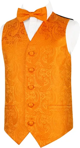 Vista 48 de Alizeal Conjunto de 2 piezas de corbata de lazo preatada de jacquard de cachemira con estampado floral clásico para niños