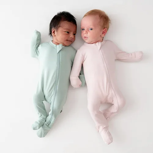 Vista 8 de KYTE BABY Footies de rayón de bambú suave, cierre de cremallera, 0-24 meses