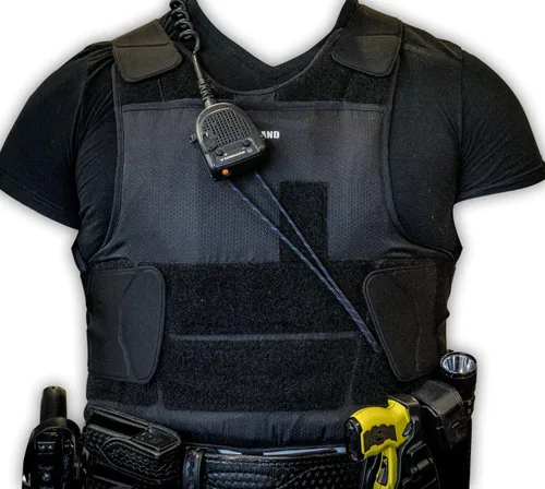 Vista 2 de Mantiene el micrófono de radio portátil en su lugar para policía/aplicación de la ley, negro