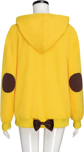 Vista 4 de FirstCos Wonder Egg Priority Ohto Ai - Sudaderas con capucha de anime con cordón y diseño de girasoles amarillos