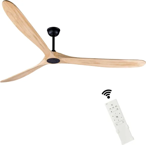 Vista 38 de Bigzone - Ventilador de techo negro para interiores y exteriores de 52 pulgadas sin luces con control remoto, motor DC eficiente energéticamente