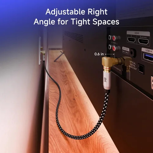 Vista 5 de Cable Matters Paquete de 2 adaptadores RCA de ángulo recto, adaptador RCA de 90 grados