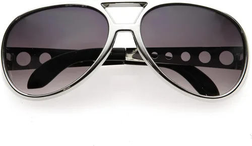 Vista 5 de zeroUV Gafas de sol de aviador grandes King of Rock & Roll