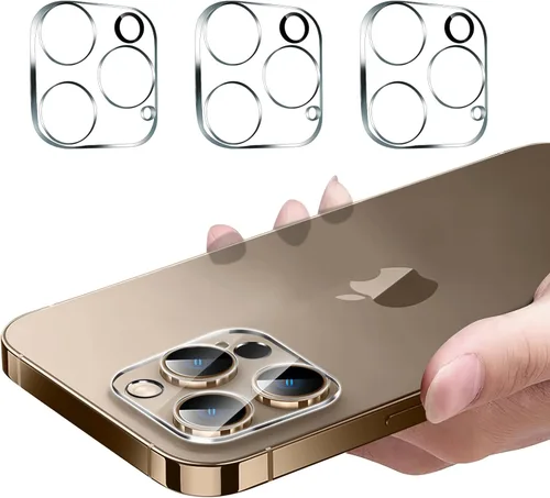 Vista 10 de Protector de lente de cámara trasera trasera de vidrio templado para iPhone 14 Pro Max, iPhone 15 Pro Max - Protector de cobertura completa