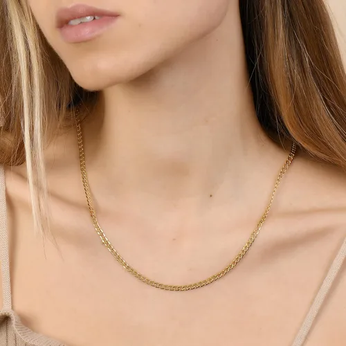 Vista 4 de PORI JEWELERS 14K Yellow Gold 25MM 35MM 4MM 5MM 65MM 75MM 85MM CubanCurb Chain Necklace and Bracelet - Made In Italy
