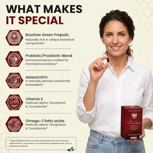 Vista 2 de Dr. Ohhira's Propolis Plus 30 Cápsulas con Propóleo Verde Brasileño