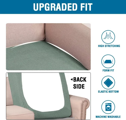 Vista 480 de H.VERSAILTEX Fundas de Cojín de Asiento Individuales Super Elásticas Fundas de Sofá Fundas de Cojín de Sofá Fundas Deslizables Juegos Tela de Sarga