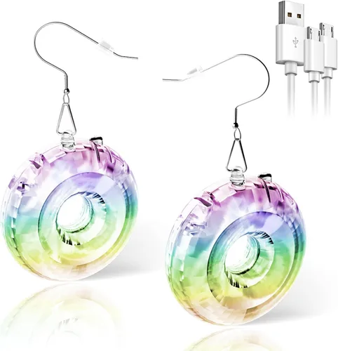 Vista 8 de Pendientes de discoteca iluminados, Plástico, Sin piedra preciosa Multicolor
