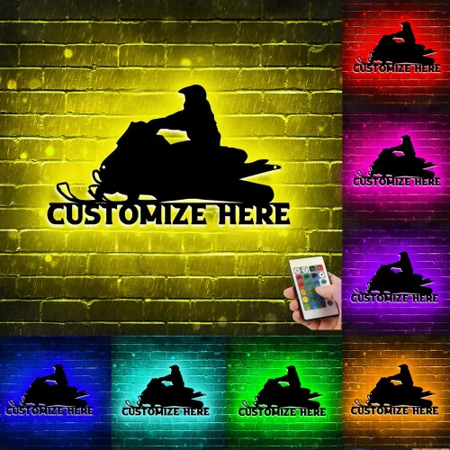 Vista 13 de Arte de pared de metal personalizado para motocross con luz LED, luz nocturna personalizada con nombre de motocross, decoración de lámpara de neón