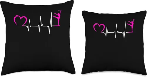 Vista 3 de Awesome Gymnasts heartbeat dance baton twirling Throw Pillow