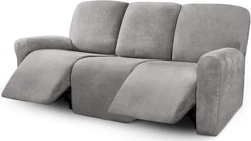 Vista 14 de ULTICOR Fundas de terciopelo para sofá reclinable de 8 piezas, fundas elásticas para sofá reclinable de 3 cojines, fundas para muebles, fundas