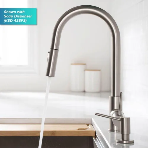 Vista 12 de Kraus Oletto - Grifo de cocina contemporáneo con un solo mango extraíble en cromado, KPF-3104CH